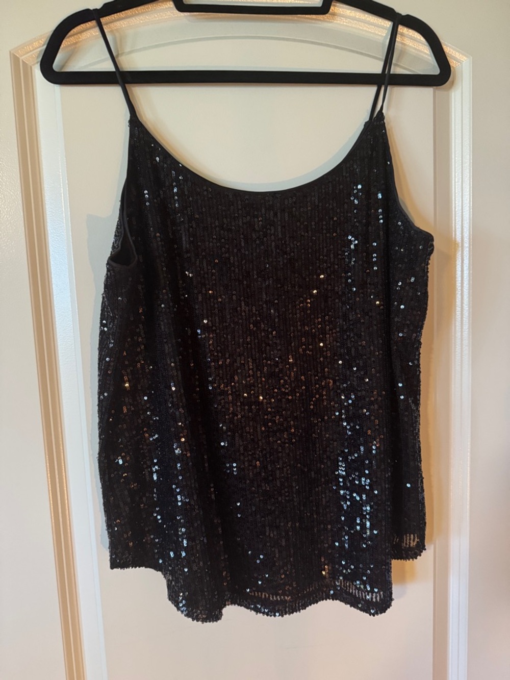 Bar III Black Sequin Camisole Tank Top